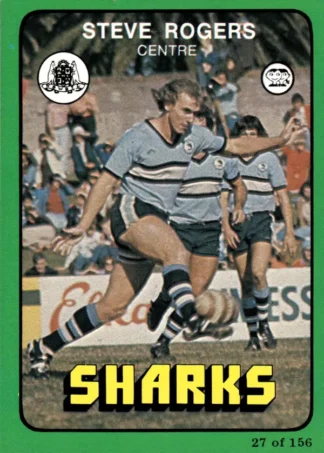 1978 Scanlens Common Card - Base 027 Steve Rogers Cronulla Sharks