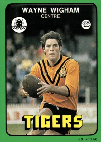 1978 Scanlens Common Card - Base 033 Wayne Wigham Balmain Tigers