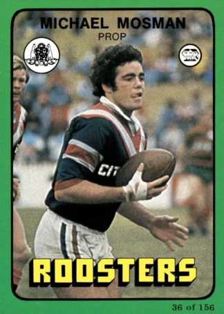 1978 Scanlens Common Card - Base 036 Michael Mosman Eastern Suburbs Roosters