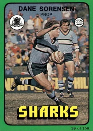 1978 Scanlens Common Card - Base 039 Dane Sorensen Cronulla Sharks