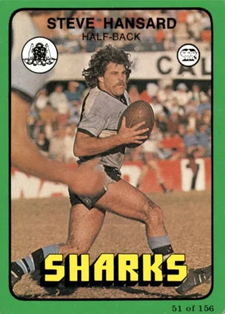 1978 Scanlens Common Card - Base 051 Steve Hansard Cronulla Sharks