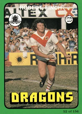 1978 Scanlens Common Card - Base 052 Robert Finch St George Dragons