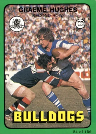 1978 Scanlens Common Card - Base 054 Graeme Hughes Canterbury Bulldogs