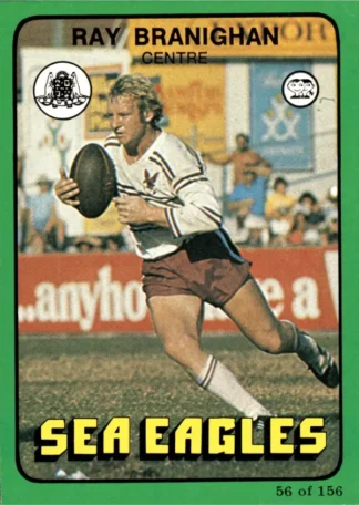 1978 Scanlens Common Card - Base 056 Ray Branighan Manly Sea Eagles