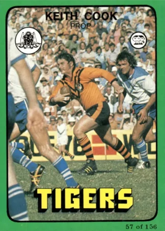 1978 Scanlens Common Card - Base 057 Keith Cook Balmain Tigers