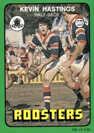 1978 Scanlens Common Card - Base 060 Kevin Hastings Eastern Suburbs Roosters