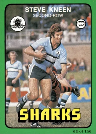 1978 Scanlens Common Card - Base 063 Steve Kneen Cronulla Sharks