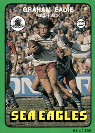 1978 Scanlens Common Card - Base 068 Graham Eadie Manly Sea Eagles