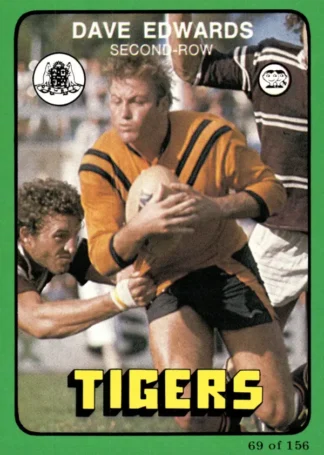 1978 Scanlens Common Card - Base 069 Dave Edwards Balmain Tigers