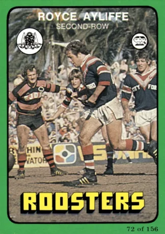 1978 Scanlens Common Card - Base 072 Royce Ayliffe Eastern Suburbs Roosters