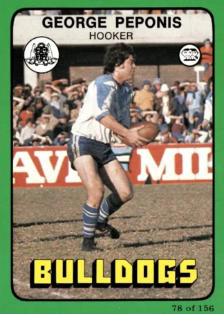 1978 Scanlens Common Card - Base 078 George Peponis Canterbury Bulldogs