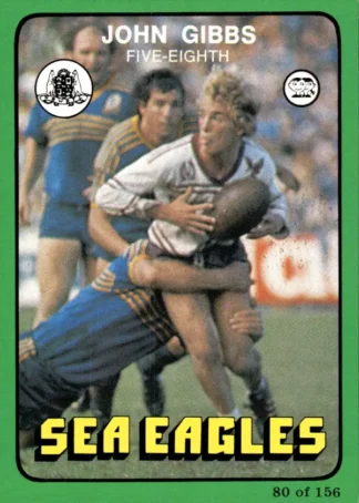 1978 Scanlens Common Card - Base 080 John Gibbs Manly Sea Eagles
