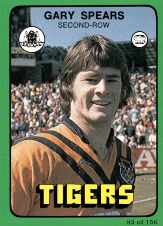 1978 Scanlens Common Card - Base 093 Gary Spears Balmain Tigers