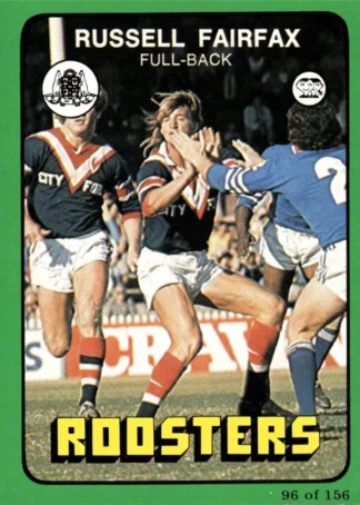 1978 Scanlens Common Card - Base 096 Russell Fairfax Eastern Suburbs Roosters