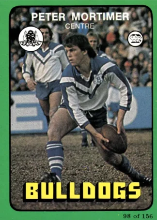 1978 Scanlens Common Card - Base 098 Peter Mortimer Canterbury Bulldogs