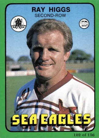 1978 Scanlens Common Card - Base 102 Ray Higgs Manly Sea Eagles