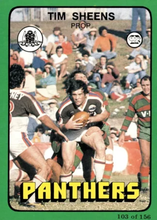 1978 Scanlens Common Card - Base 103 Tim Sheens Penrith Panthers