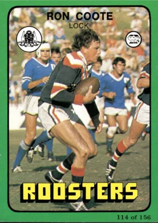 1978 Scanlens Common Card - Base 114 Ron Coote Eastern Suburbs Roosters