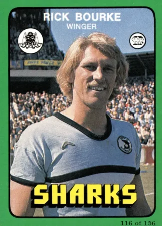 1978 Scanlens Common Card - Base 116 Rick Bourke Cronulla Sharks
