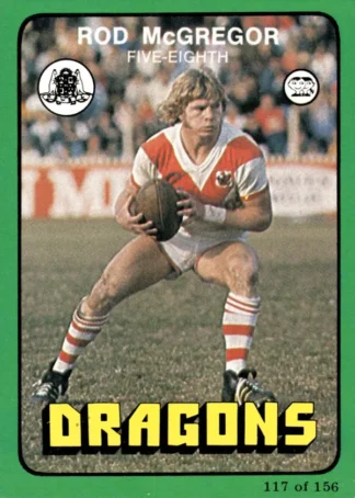 1978 Scanlens Common Card - Base 117 Rod McGregor St George Dragons