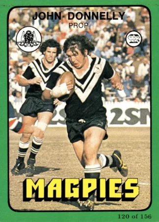 1978 Scanlens Common Card - Base 120 John Donnelly Western Suburbs Magpies