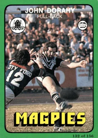 1978 Scanlens Common Card - Base 132 John Dorahy Western Suburbs Magpies