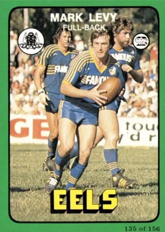 1978 Scanlens Common Card - Base 135 Mark Levy Parramatta Eels