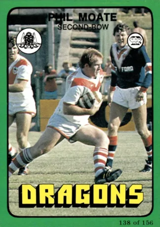 1978 Scanlens Common Card - Base 138 Phil Monte St George Dragons
