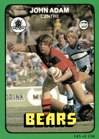 1978 Scanlens Common Card - Base 145 John Adam North Sydney Bears