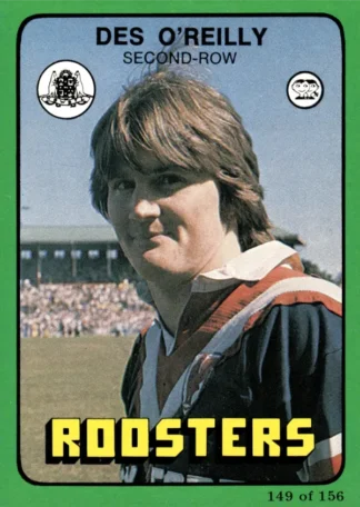 1978 Scanlens Common Card - Base 149 Des O'Reilly Eastern Suburbs Roosters