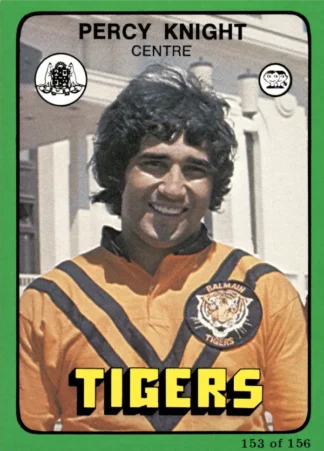 1978 Scanlens Common Card - Base 153 Percy Knight Balmain Tigers