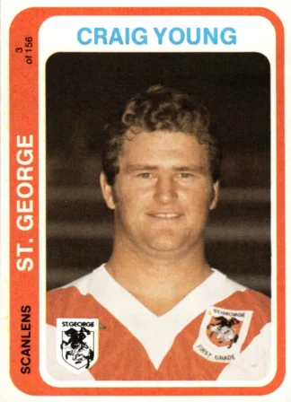 1979 Scanlens Common Card - Base 003 Craig Young St George Dragons