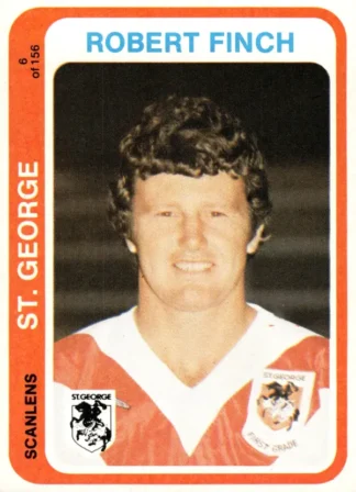 1979 Scanlens Common Card - Base 006 Robert Finch St George Dragons