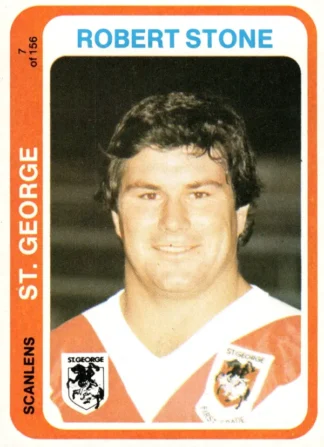 1979 Scanlens Common Card - Base 007 Robert Stone St George Dragons
