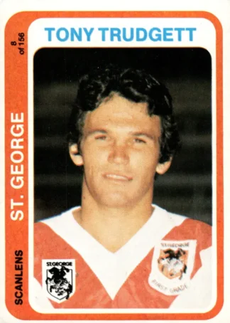 1979 Scanlens Common Card - Base 008 Tony Trudgett St George Dragons