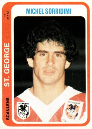 1979 Scanlens Common Card - Base 011 Michel Sorridimi St George Dragons
