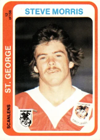 1979 Scanlens Common Card - Base 012 Steve Morris St George Dragons