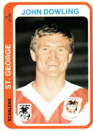 1979 Scanlens Common Card - Base 013 John Dowling St George Dragons
