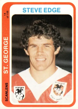1979 Scanlens Common Card - Base 014 Steve Edge St George Dragons