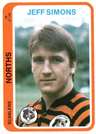 1979 Scanlens Common Card - Base 026 Jeff Simons North Sydney Bears