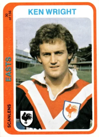 1979 Scanlens Common Card - Base 030 Ken Wright Eastern Suburbs Roosters
