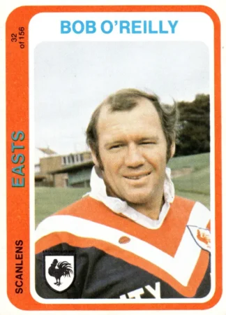 1979 Scanlens Common Card - Base 032 Bob O'Reilly Eastern Suburbs Roosters