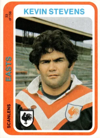 1979 Scanlens Common Card - Base 033 Kevin Stevens Eastern Suburbs Roosters
