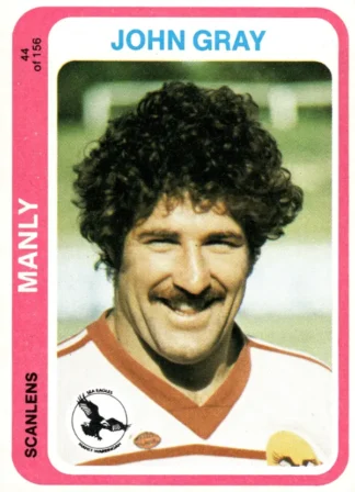 1979 Scanlens Common Card - Base 044 John Gray Manly Sea Eagles
