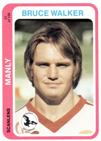 1979 Scanlens Common Card - Base 051 Bruce Walker Manly Sea Eagles