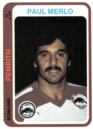 1979 Scanlens Common Card - Base 063 Paul Merlo Penrith Panthers