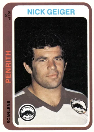 1979 Scanlens Common Card - Base 065 Nick Geiger Penrith Panthers