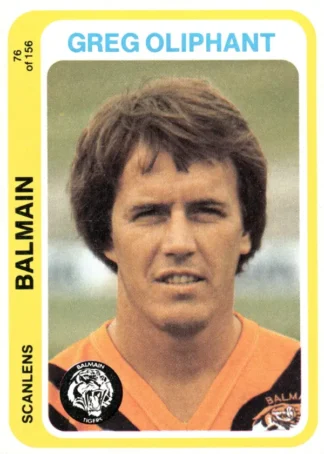 1979 Scanlens Common Card - Base 076 Greg Oliphant Balmain Tigers