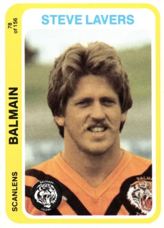 1979 Scanlens Common Card - Base 078 Steve Lavers Balmain Tigers
