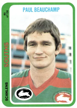 1979 Scanlens Common Card - Base 080 Paul Beauchamp South Sydney Rabbitohs